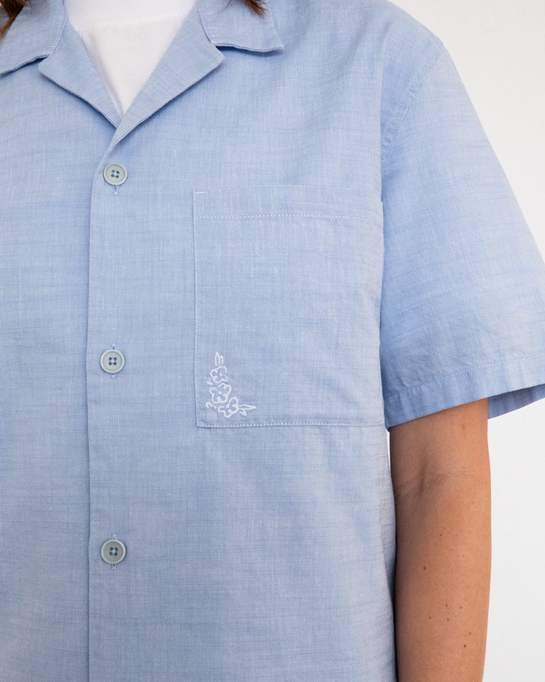 Bowling Shirt Bio Baumwolle - Hellblau