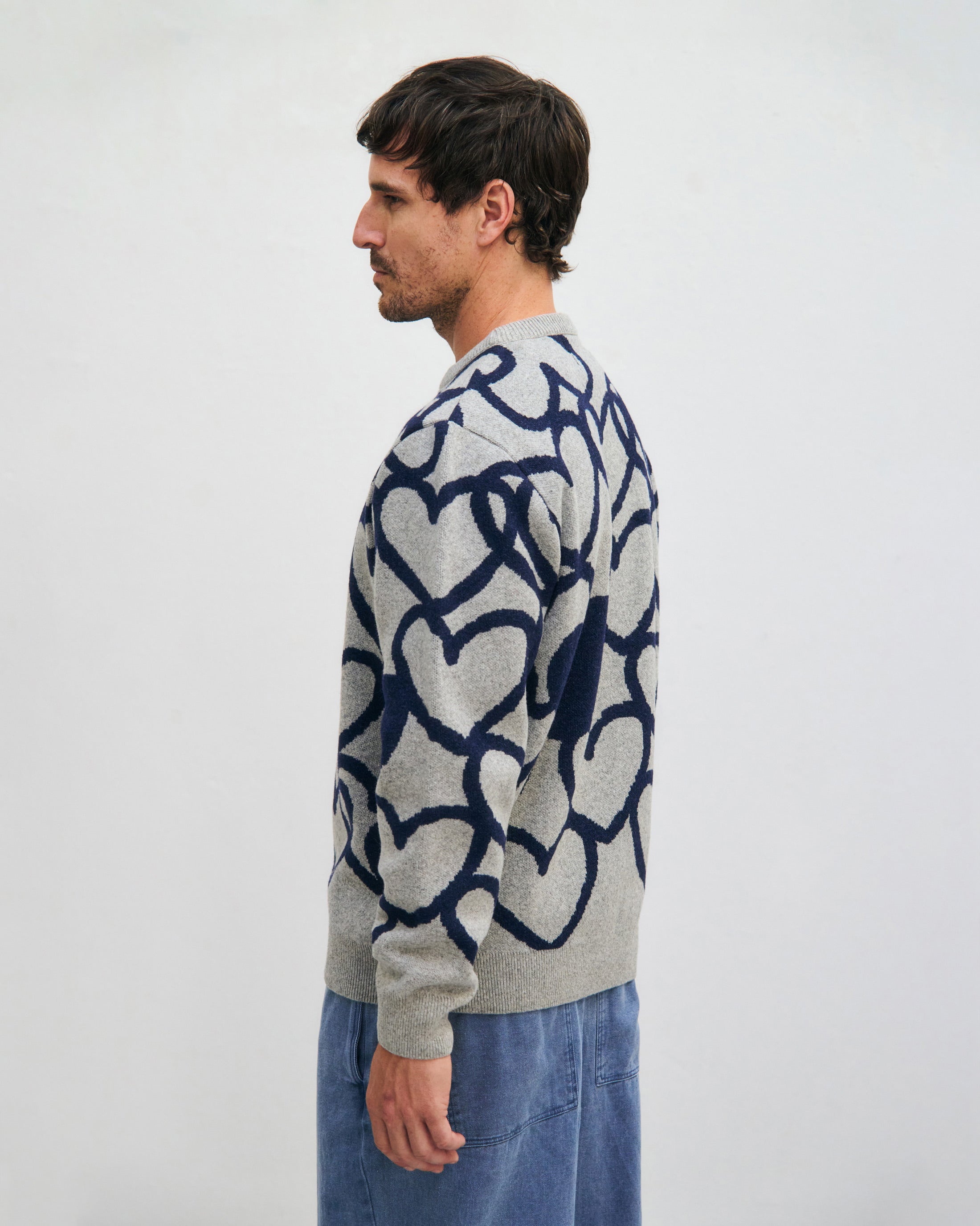Affection Strick Sweatshirt Recycelte Wolle - Hellgrau