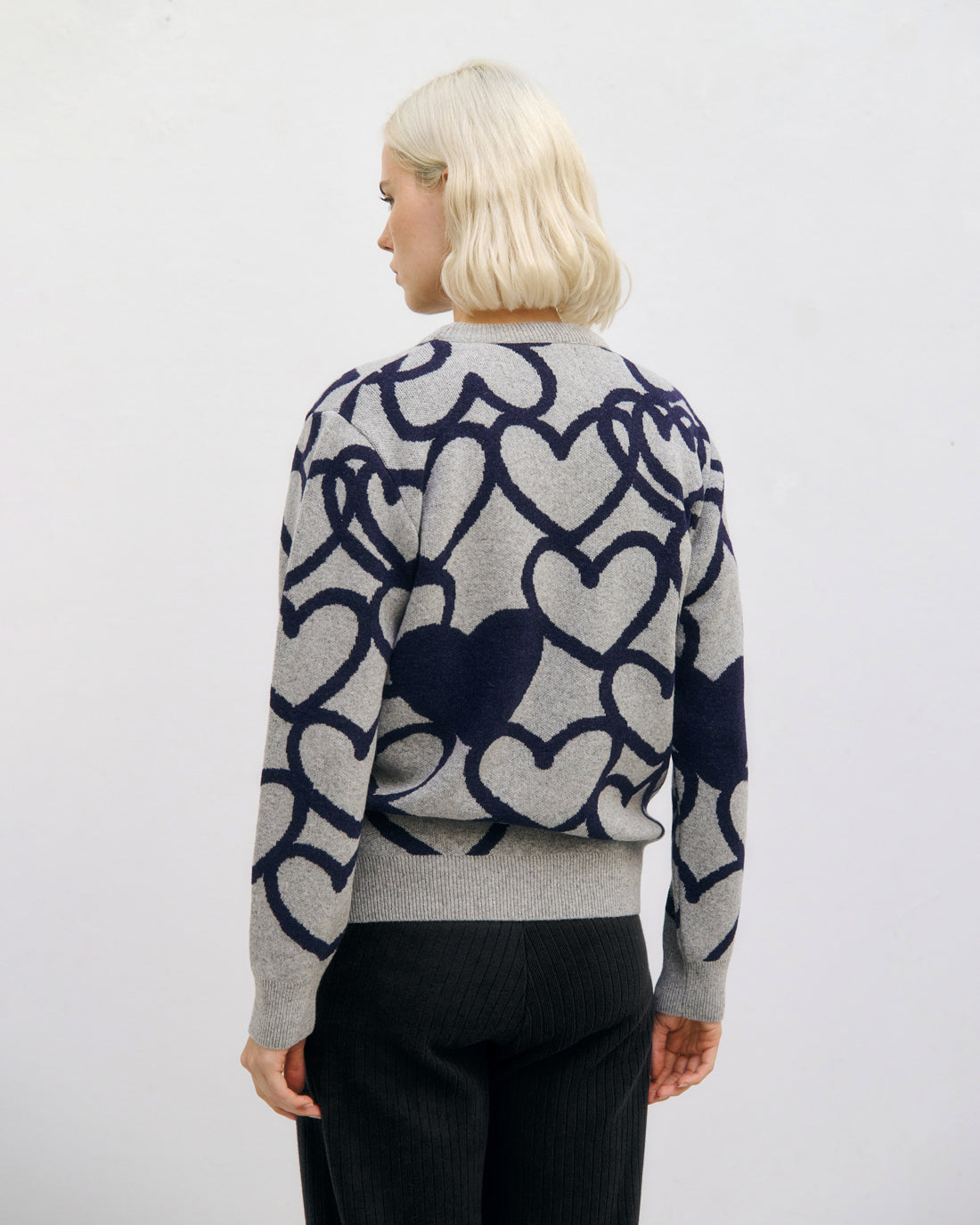 Affection Strick Sweatshirt Recycelte Wolle - Hellgrau