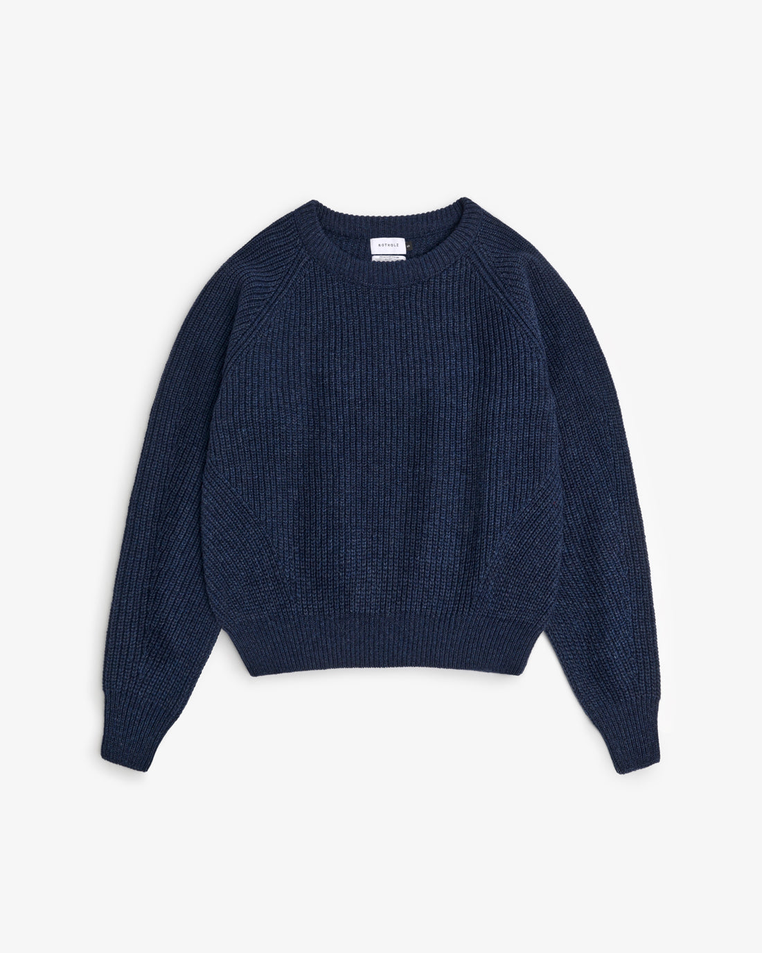 Kurzer Strickpullover Recycelte Wolle - Dunkelblau