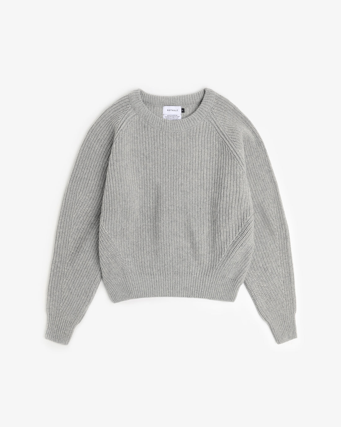 Kurzer Strickpullover Recycelte Wolle - Hellgrau