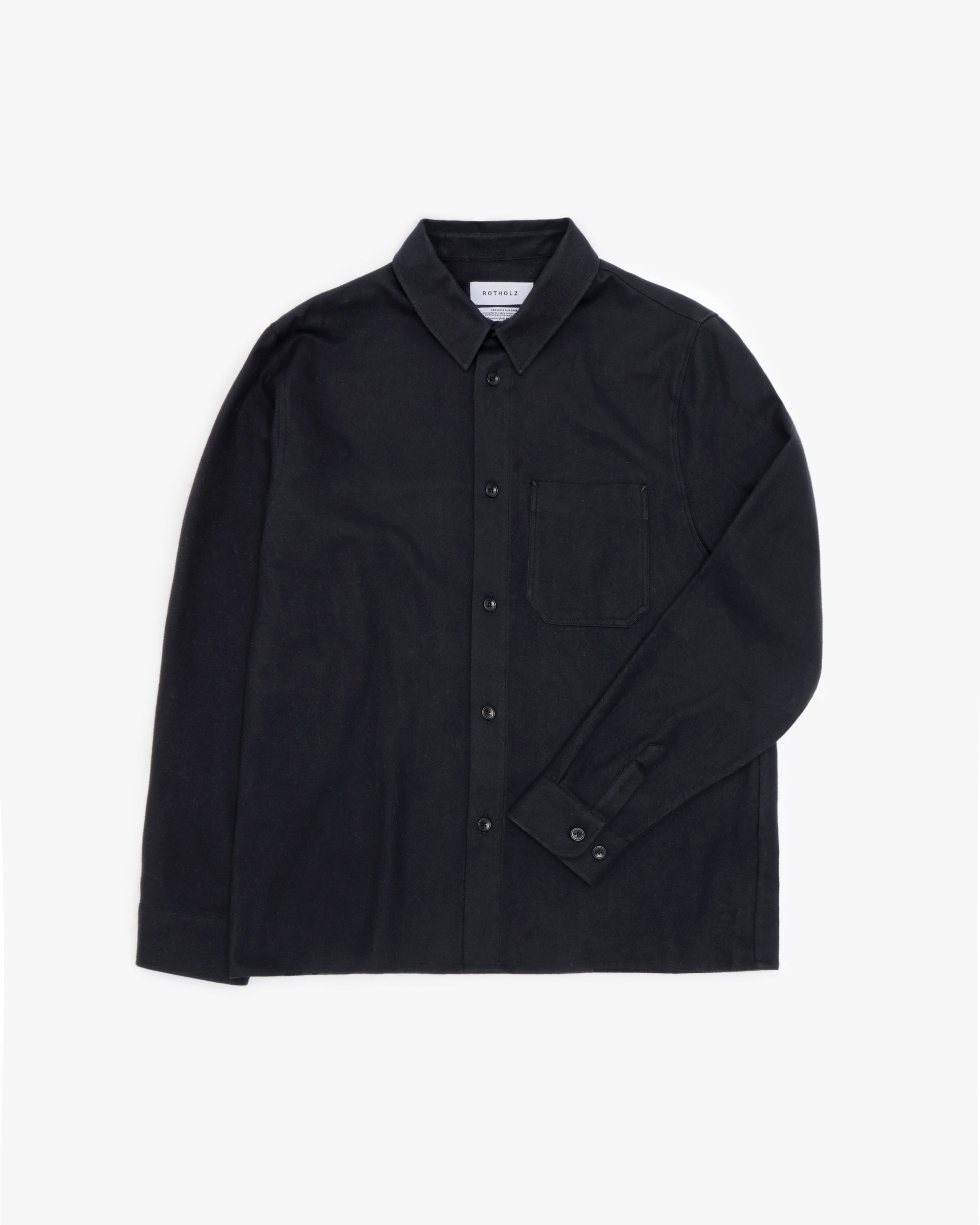 Flanell Hemd Bio Baumwolle - Schwarz