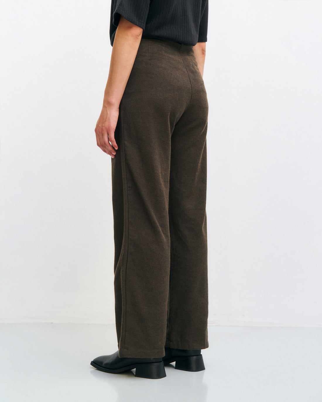 High Waist Flanell Hose Bio Baumwolle - Braun