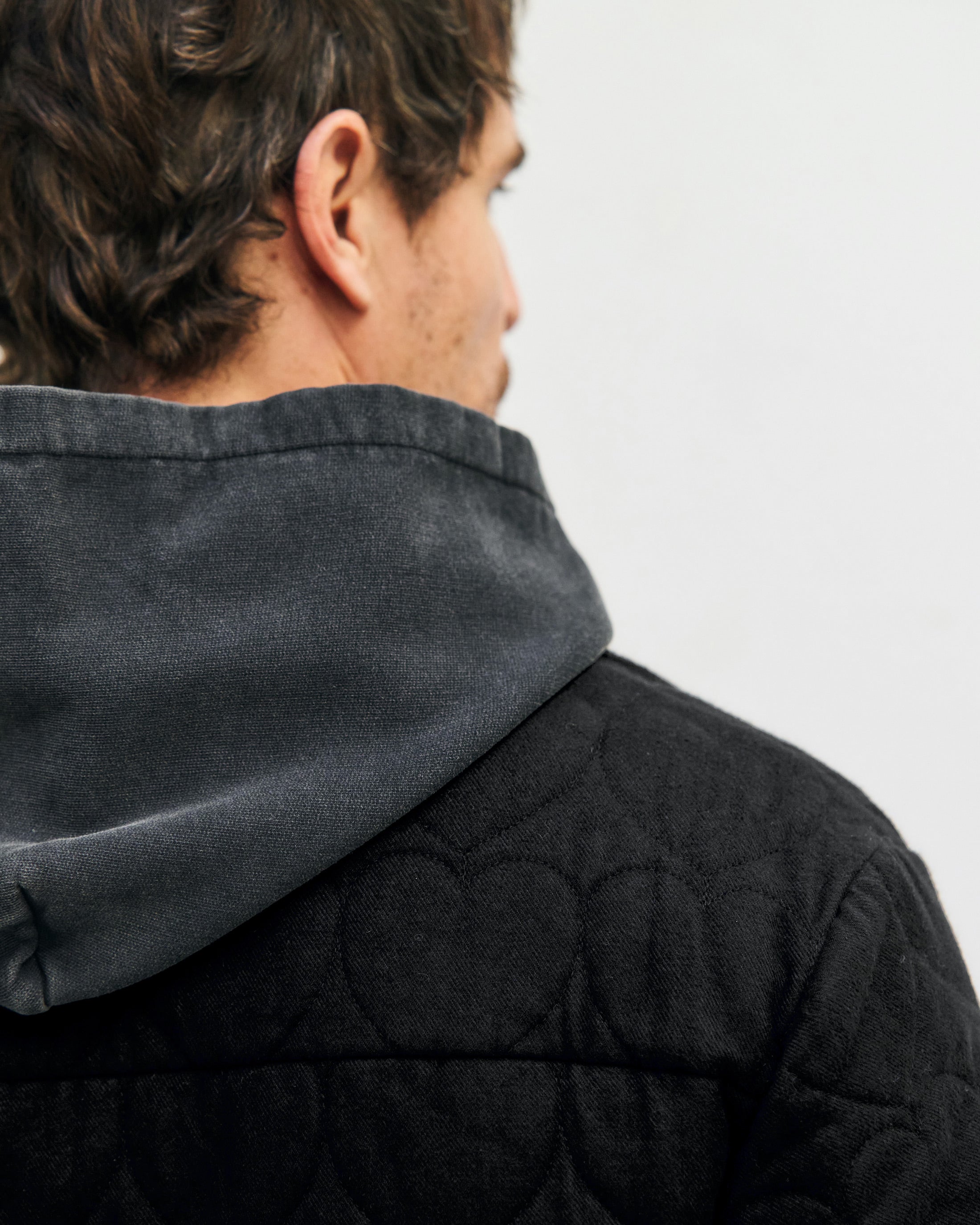 Flanell Steppjacke Bio Baumwolle - Schwarz