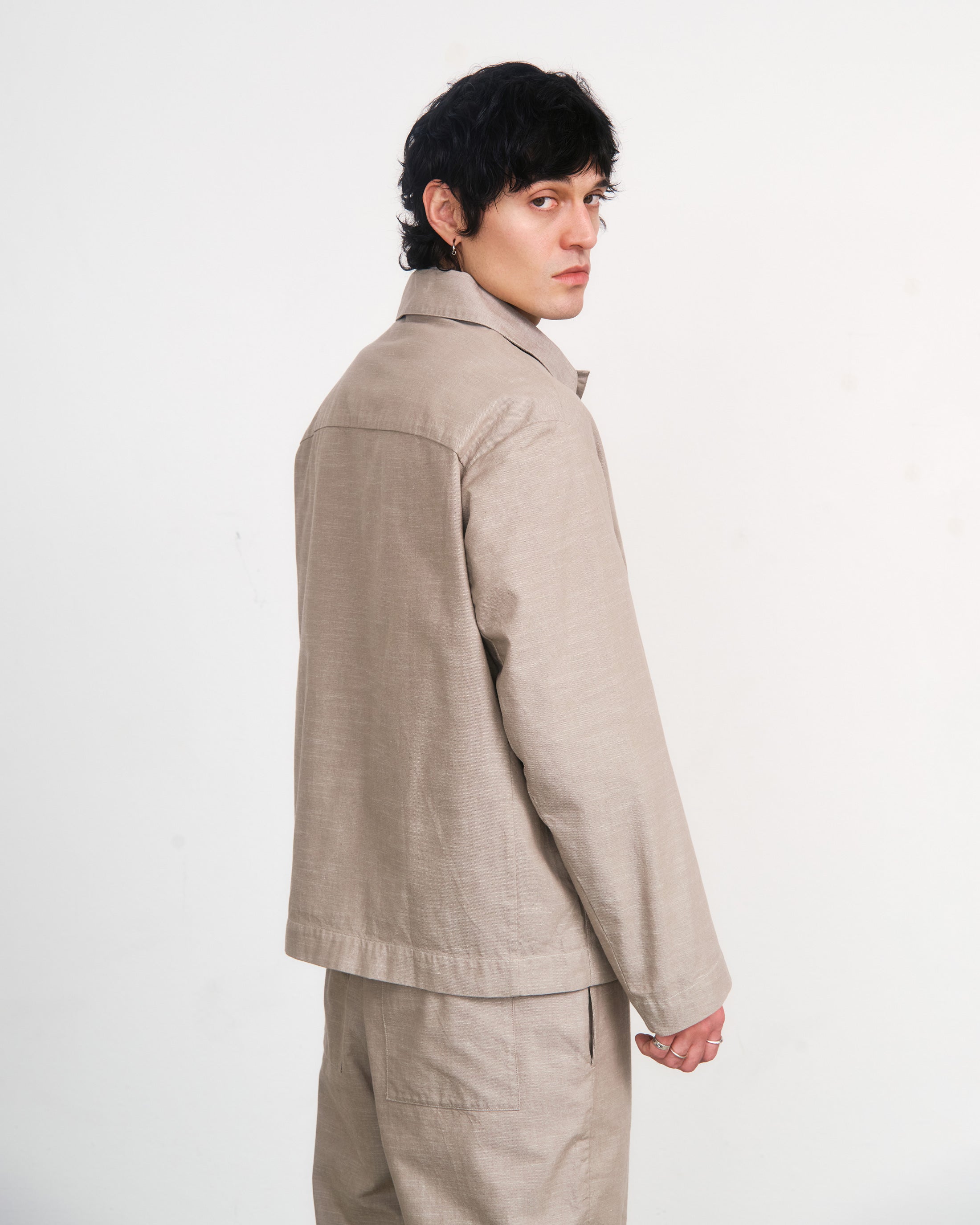 Leichte Workwear Jacke Bio Baumwolle - Sand