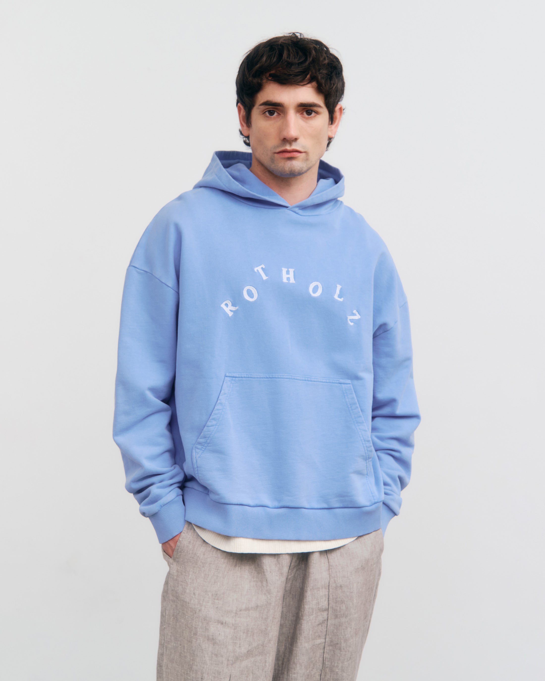 Logo Hoodie Bio Baumwolle - Hellblau