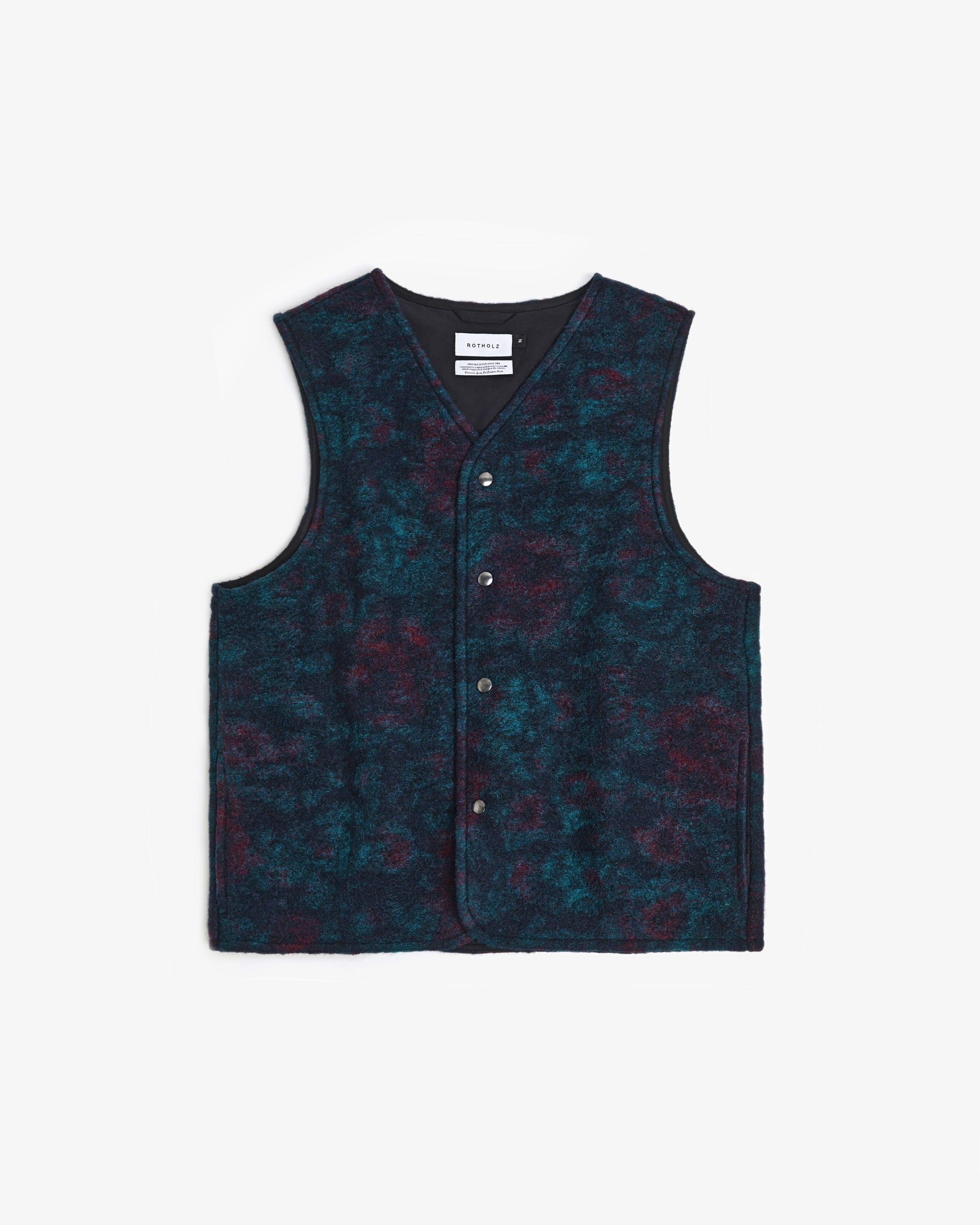 Weste Bio Wollmischung - Blau Melange