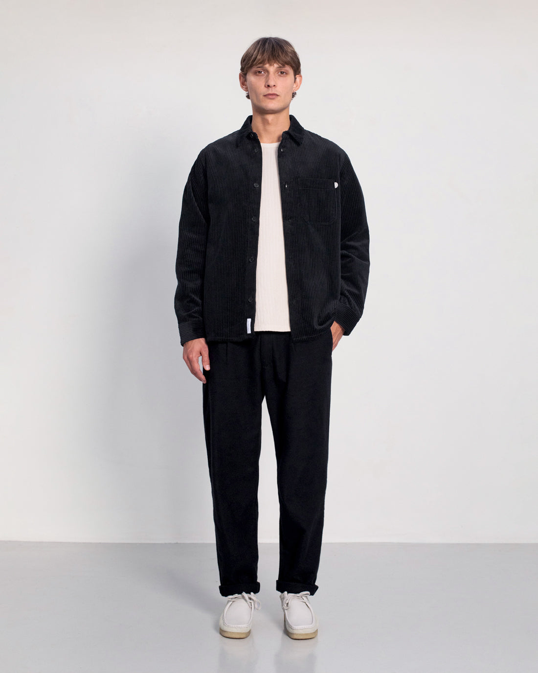 Cord Hemd Bio Baumwolle - Schwarz