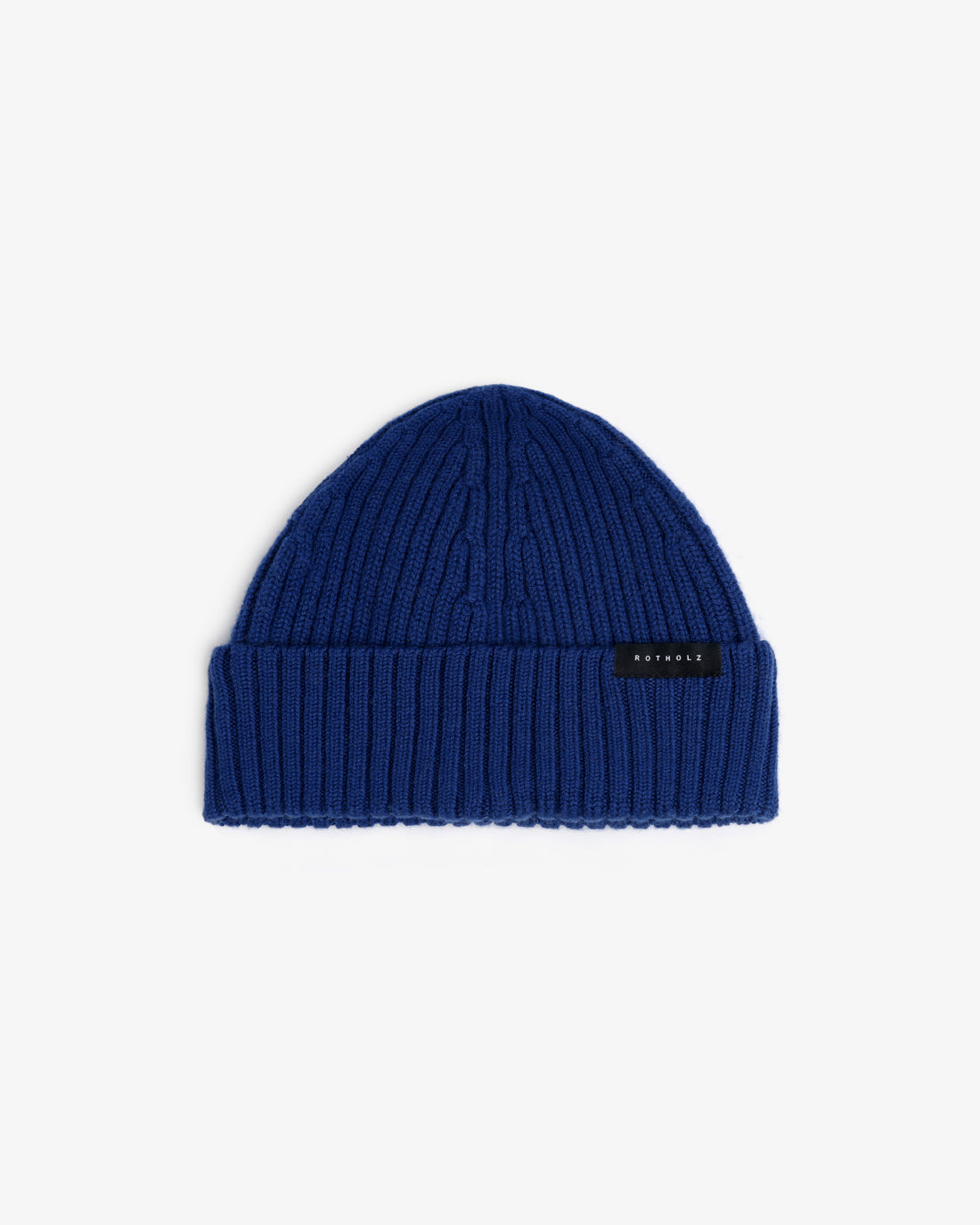 Kurze Mütze Merinowolle Ripp - Royalblau