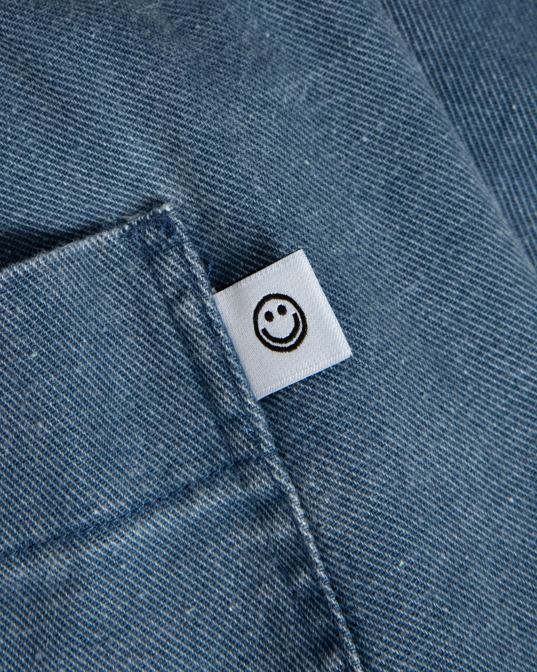Weite Denim Hose Recycelte Baumwolle - Blau