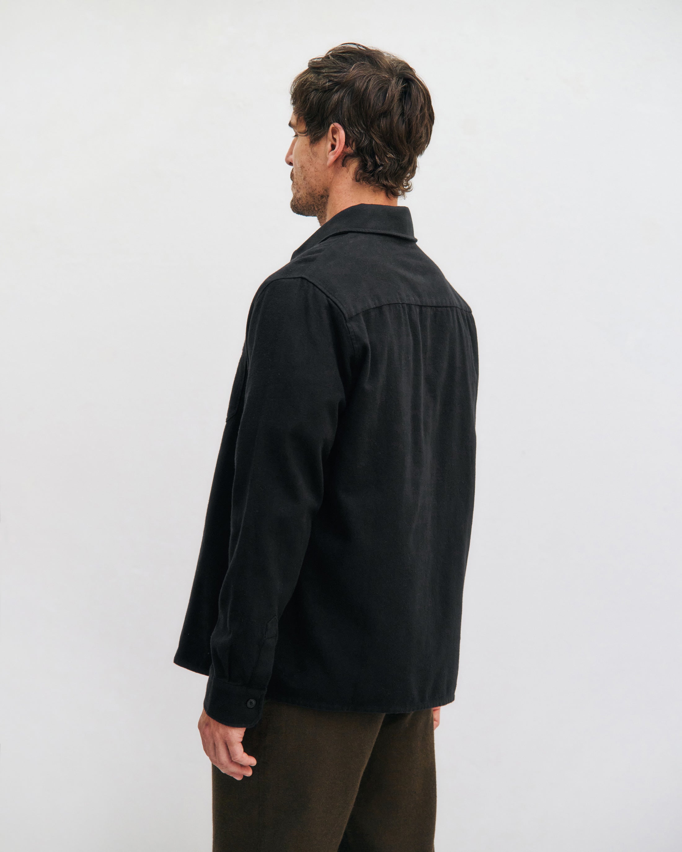 Flanell Hemd Bio Baumwolle - Schwarz