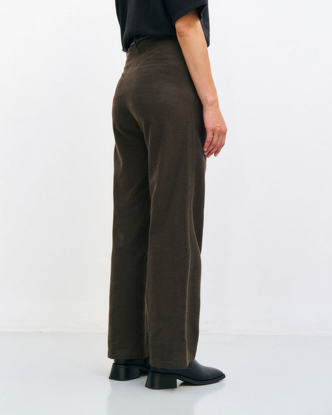 High Waist Flanell Hose Bio Baumwolle - Braun