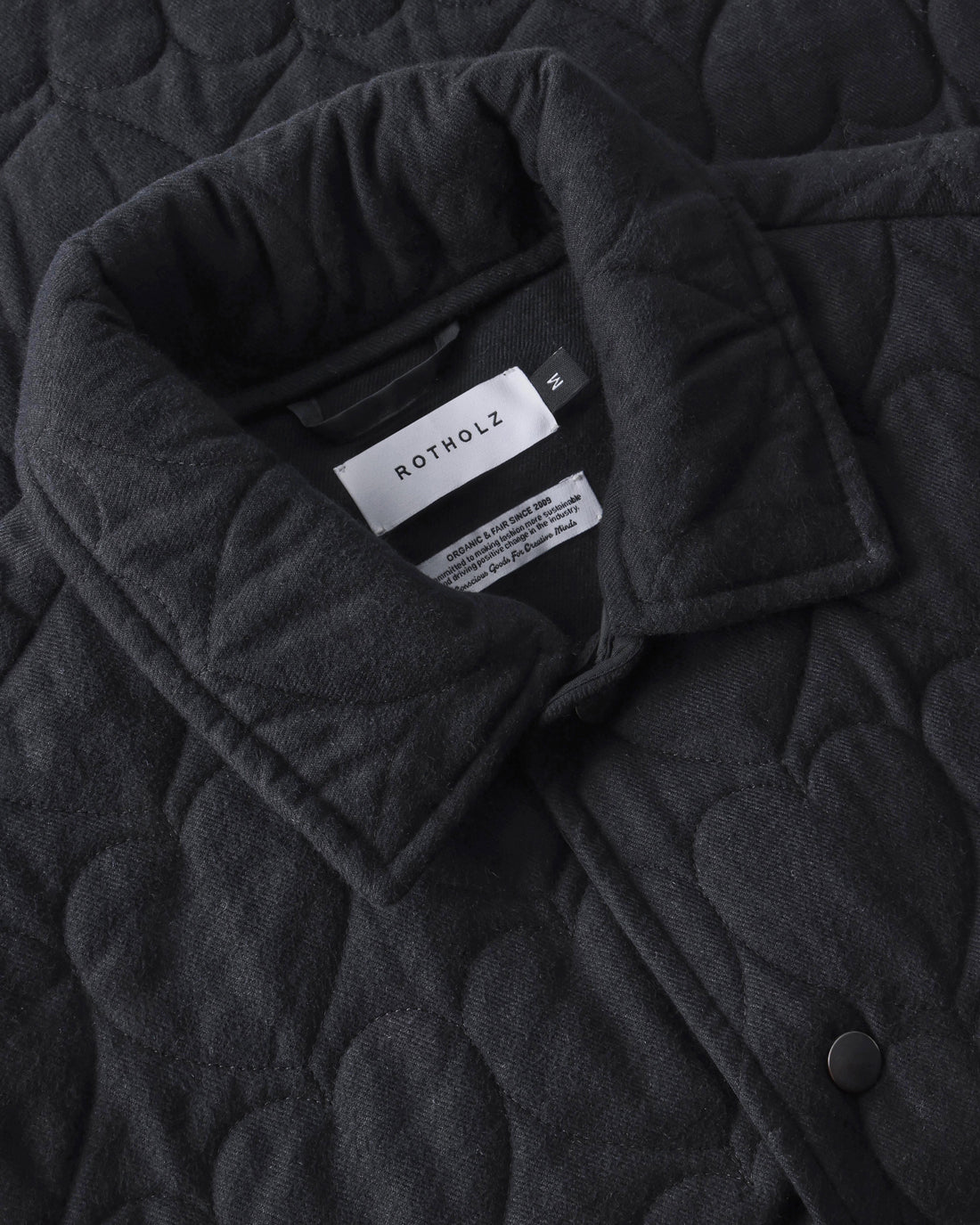 Flanell Steppjacke Bio Baumwolle - Schwarz