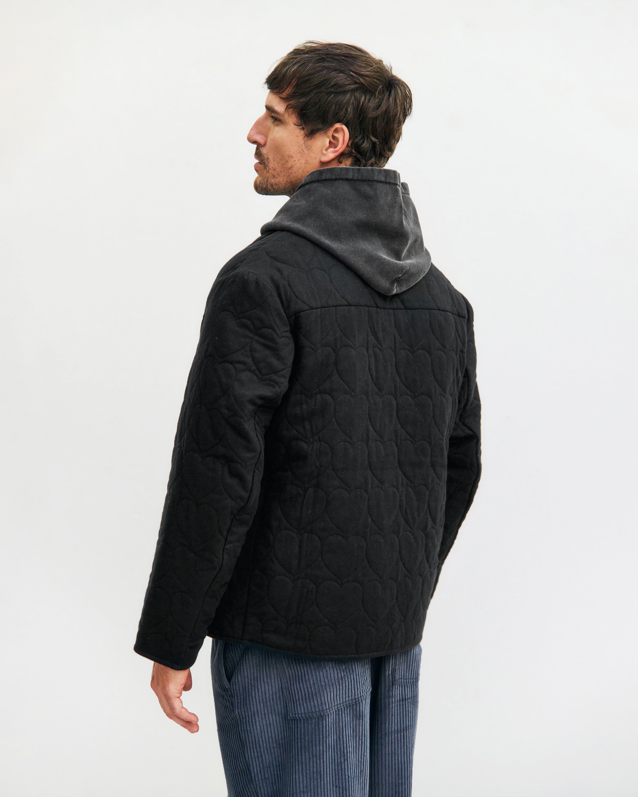 Flanell Steppjacke Bio Baumwolle - Schwarz
