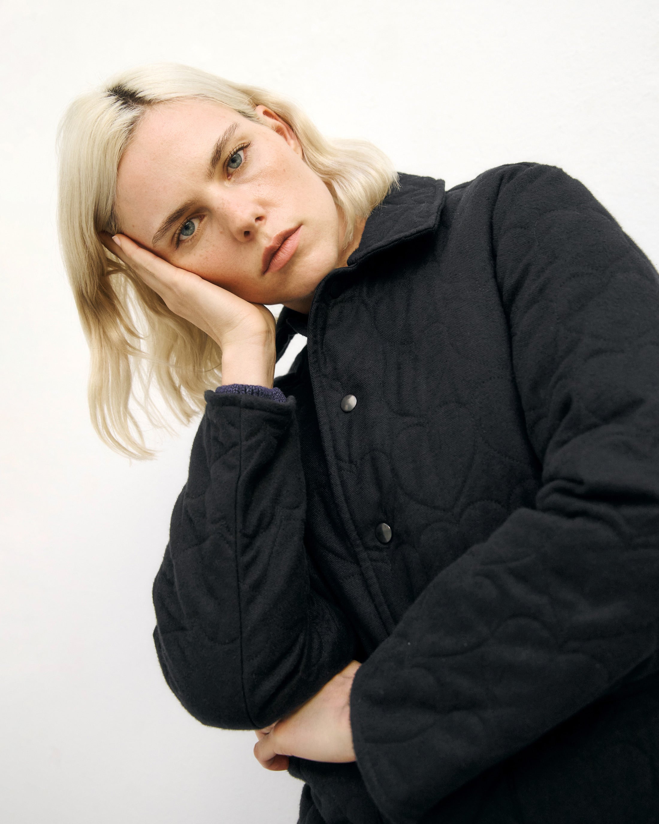 Flanell Steppjacke Bio Baumwolle - Schwarz