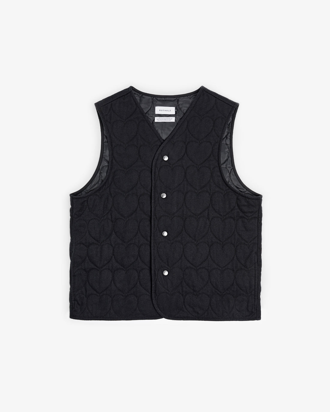 Flanell Steppweste Bio Baumwolle - Schwarz