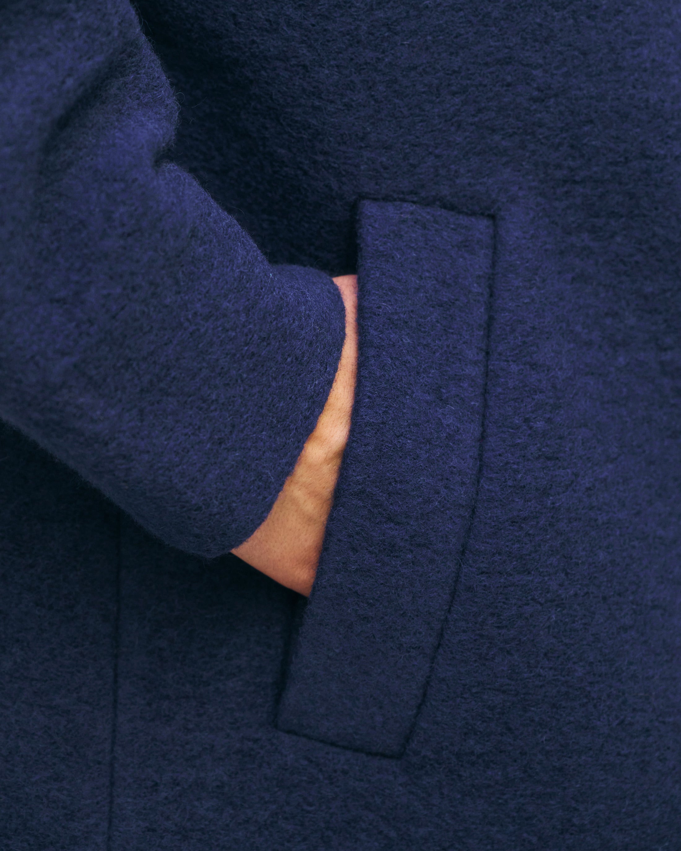 Mantel Bio Wollmischung - Royalblau