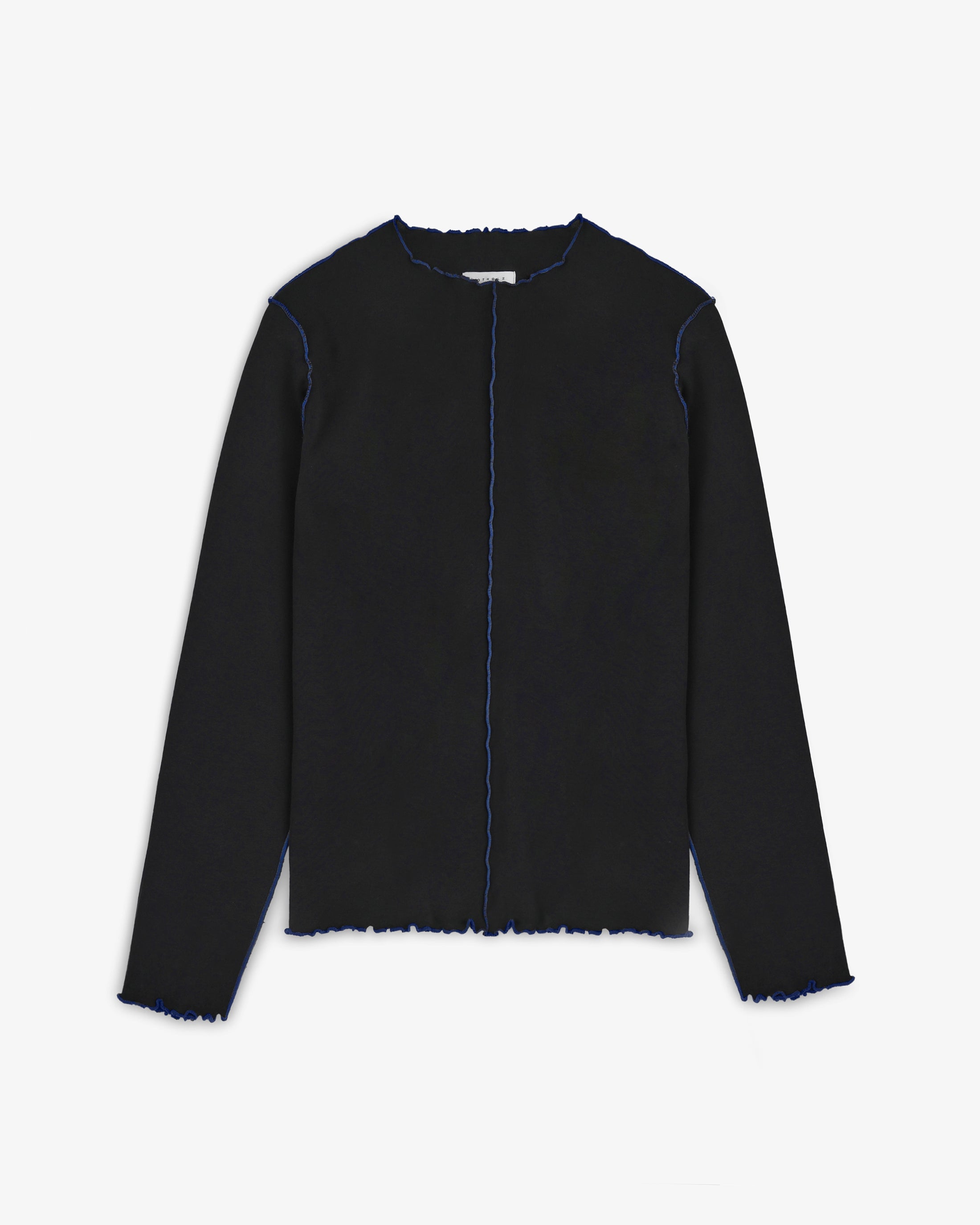 Pin-Tucked Longsleeve Bio Baumwolle - Schwarz