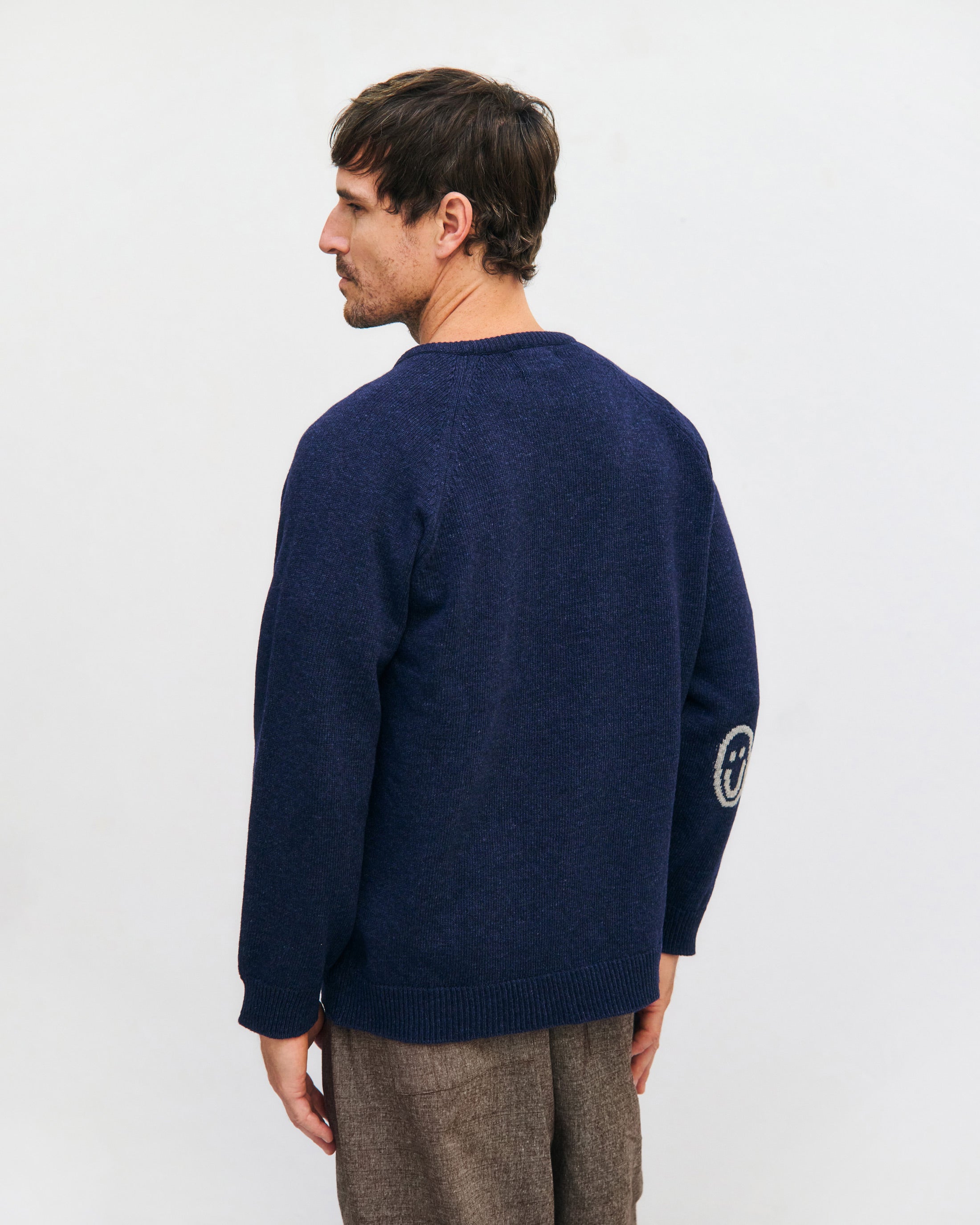 Smiling Strickpullover Recycelte Wolle - Dunkelblau