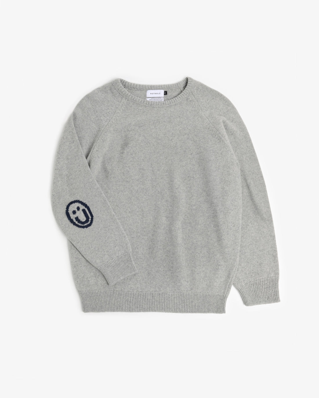 Smiling Strickpullover Recycelte Wolle - Hellgrau
